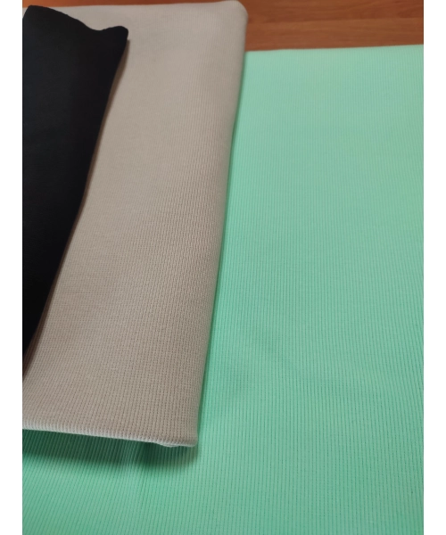 Ściągacz bawełniany prążek do wykończenia odzieży sportowej - miętowy